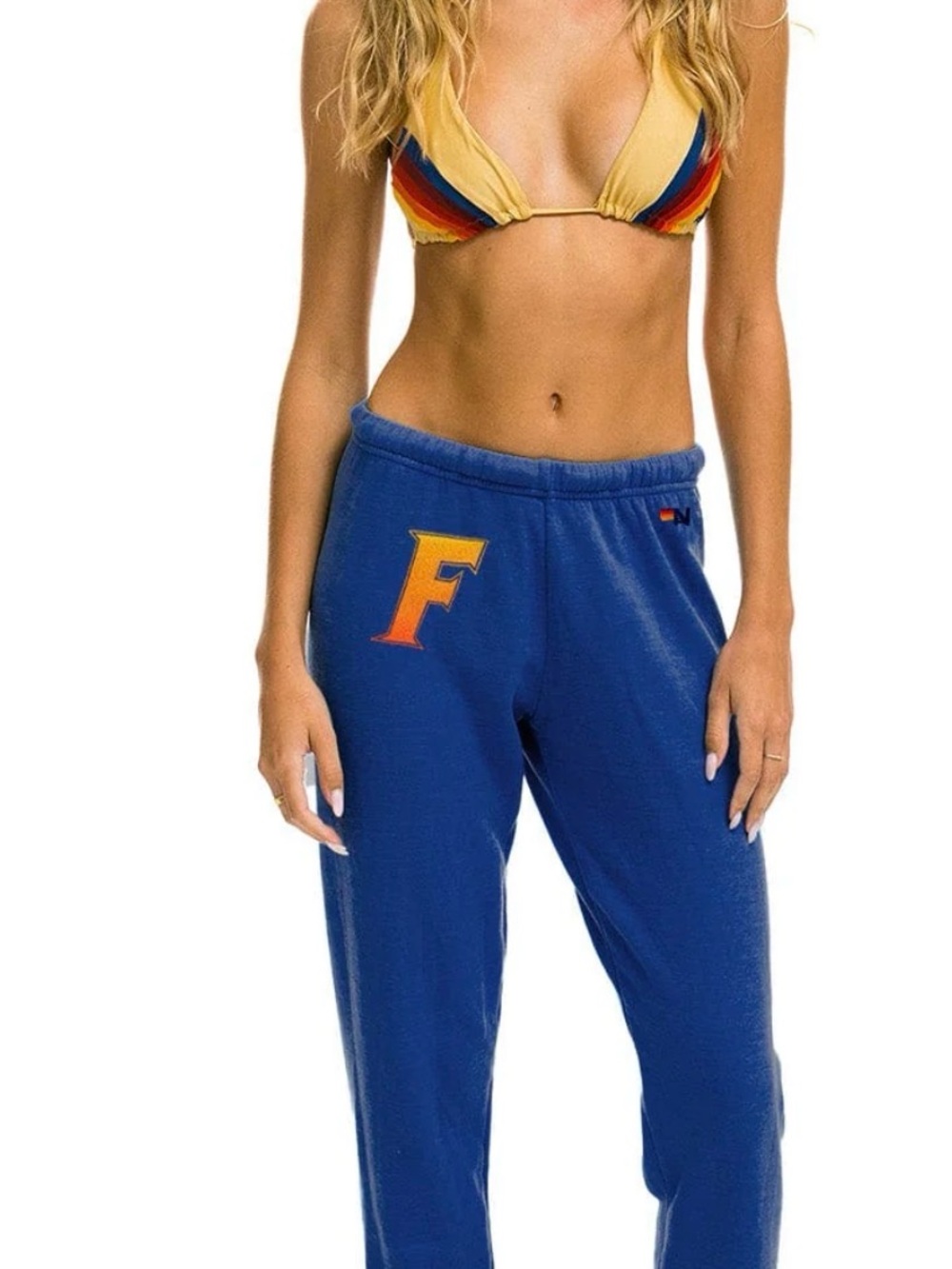 Aviator Nation University of Florida Joggers blue with Orange F Logo - Women